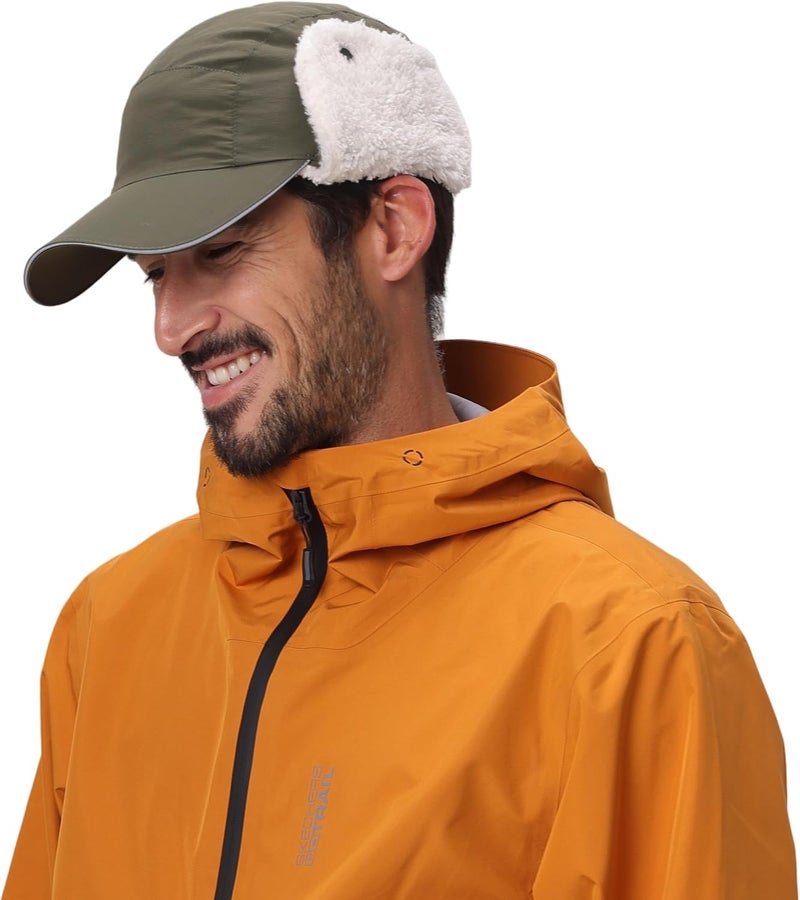 Connectyle Winter Earflap Hat for Men Women Sherpa-Lined Baseball Cap Water-Resistant Reflective Adjustable Sports Hat - Image 2